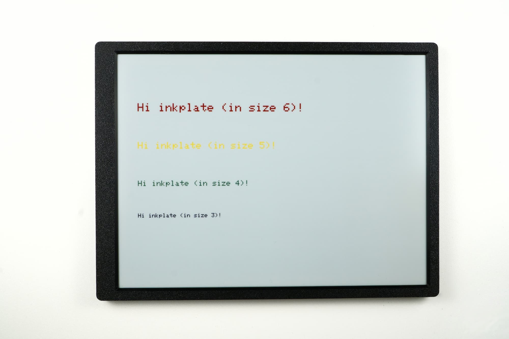 Example output displayed on e-paper display