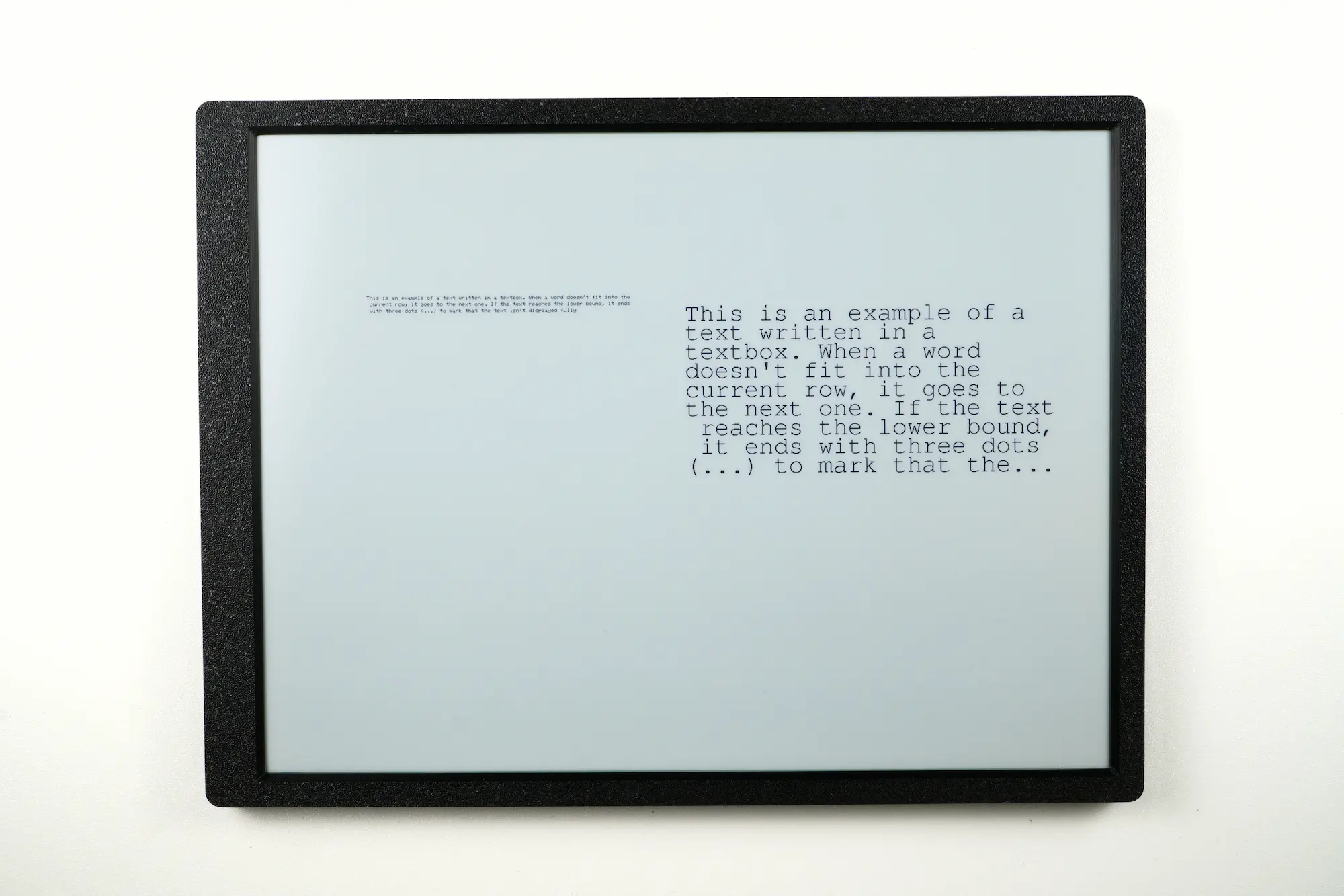 Example output displayed on e-paper display