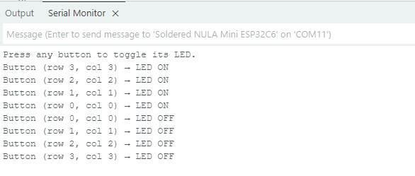 Output from Serial Monitor