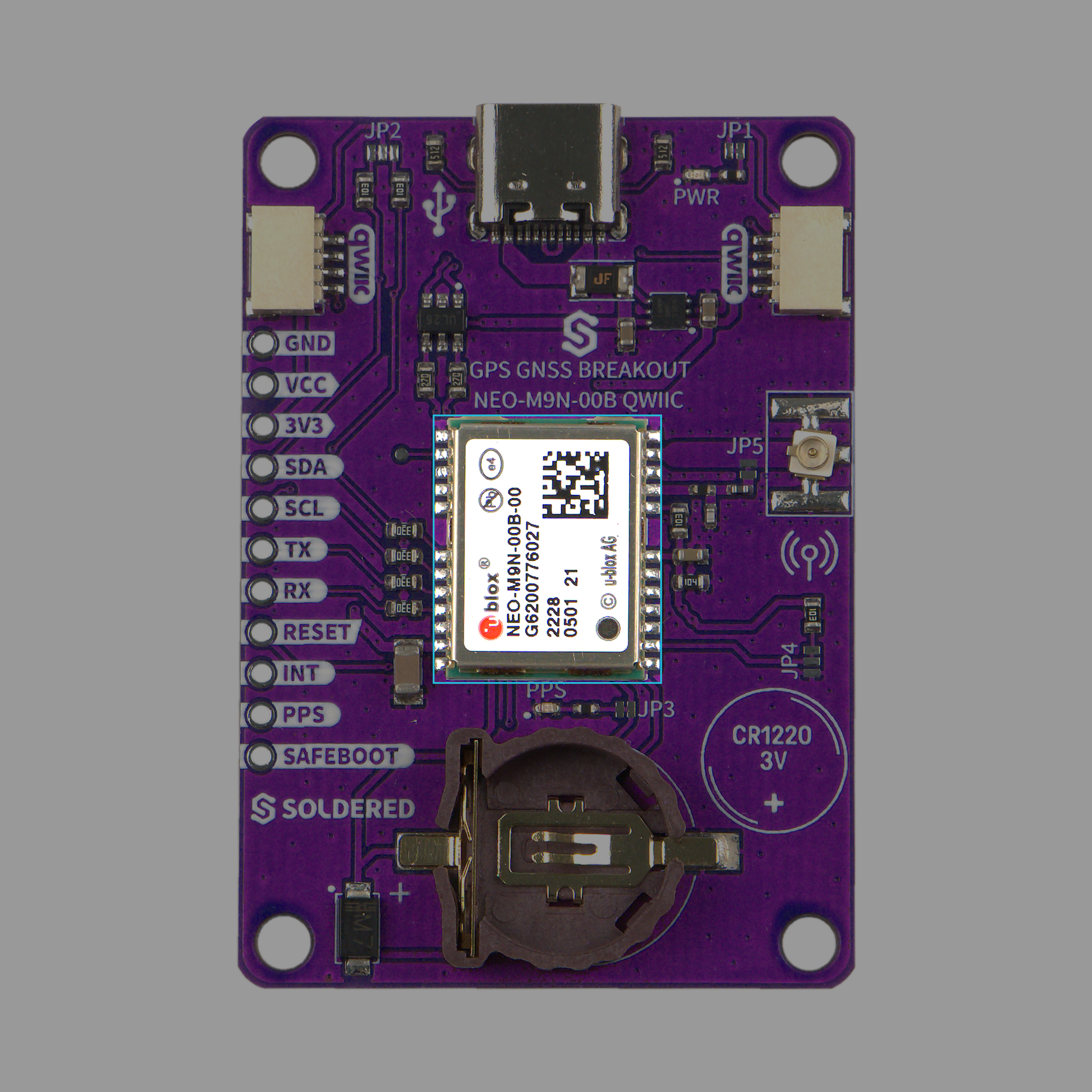 u-blox NEO-M9N chip on the board