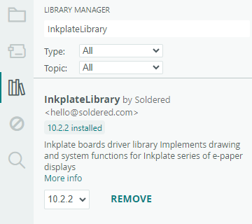Install Inkplate library
