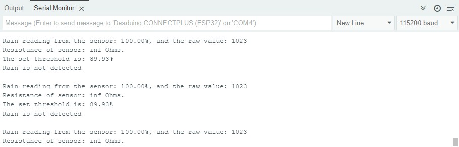 Serial Monitor output
